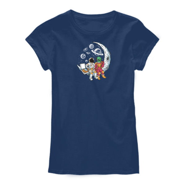 Дамска тениска с цветен принт MOON PIZZA Дамска тениска с цветен принт MOON PIZZA